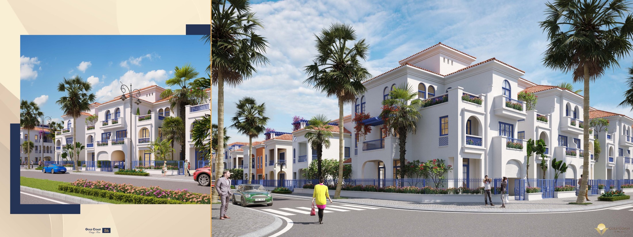 Biệt thự song lập Gold Coast Long Điền được thiết kế theo kiến trúc Địa Trung Hải - Mẫu 2