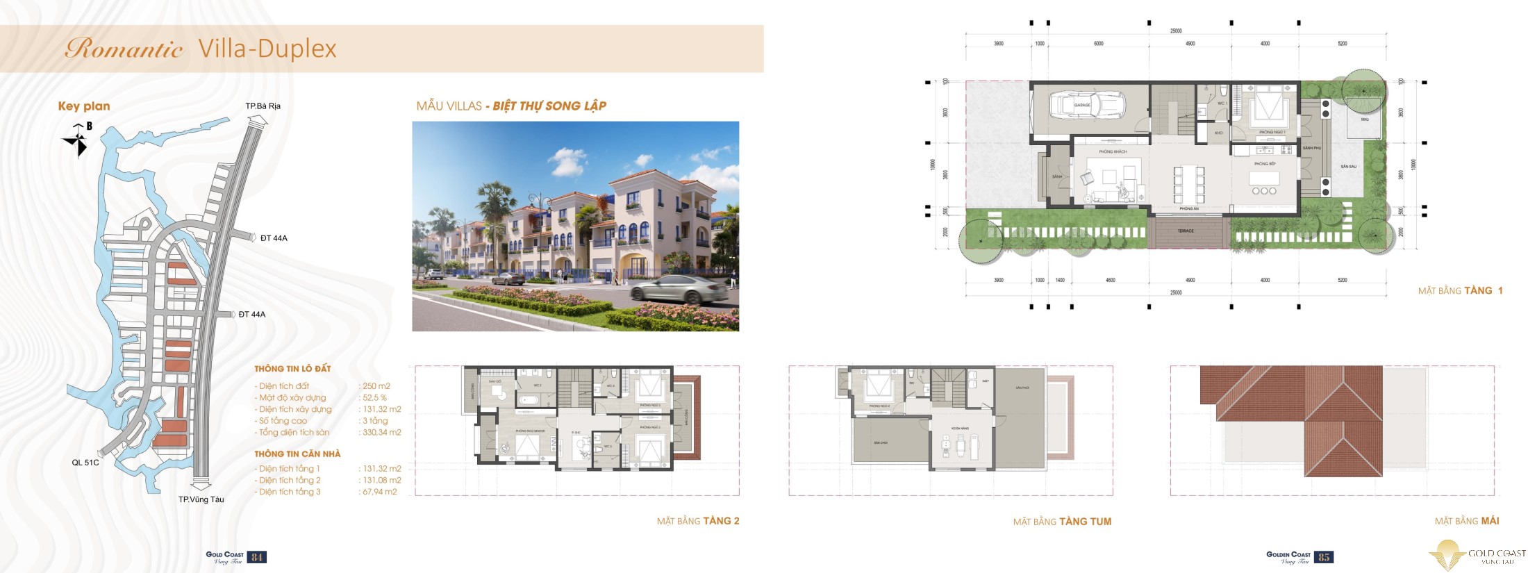 Hình ảnh thiết kế Biệt thự song lập Gold Coast Vũng Tàu