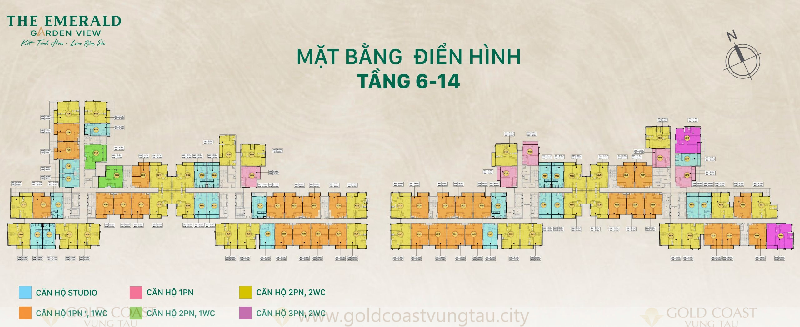 Mặt Bằng The Emerald Garden View_tầng 6-14