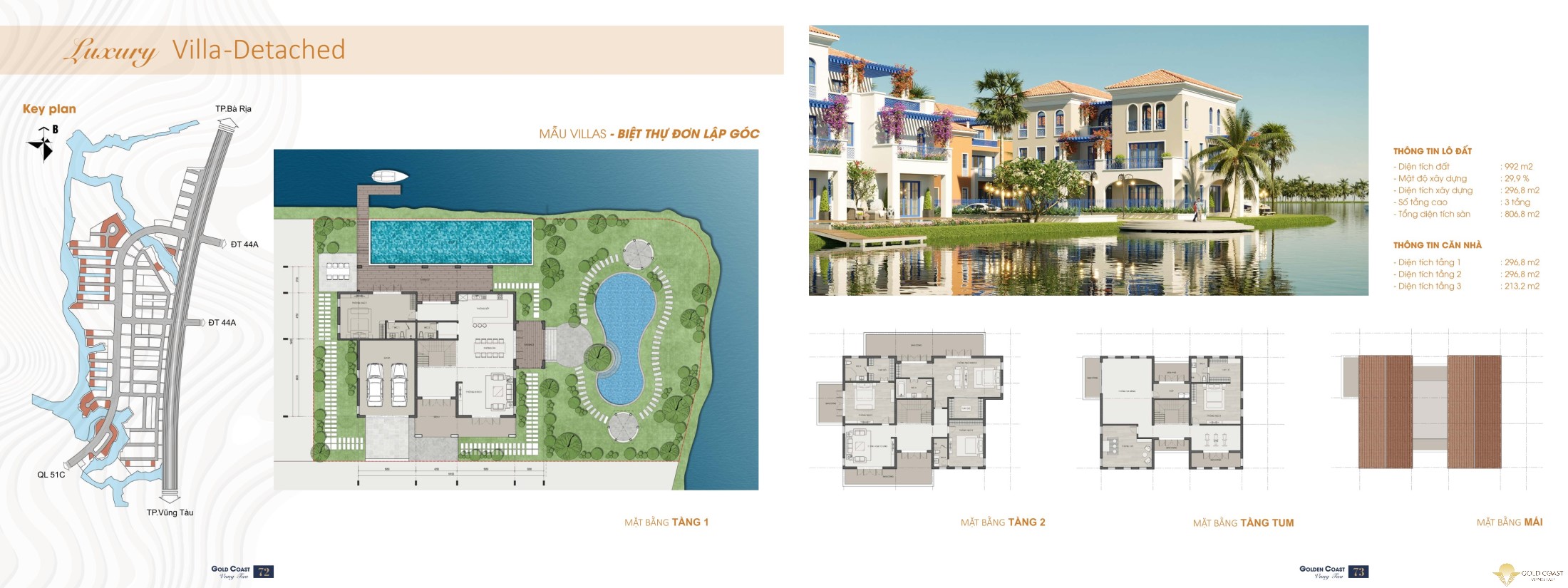 Thiết kế biệt thự đơn lập góc Gold Coast Bà Rịa Vũng Tàu