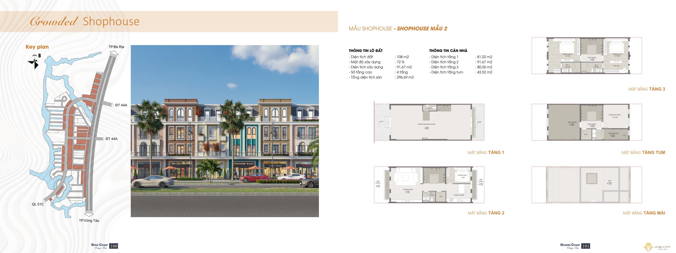 Thiết kế Shophouse Gold Coast Vũng Tàu - Mẫu 2