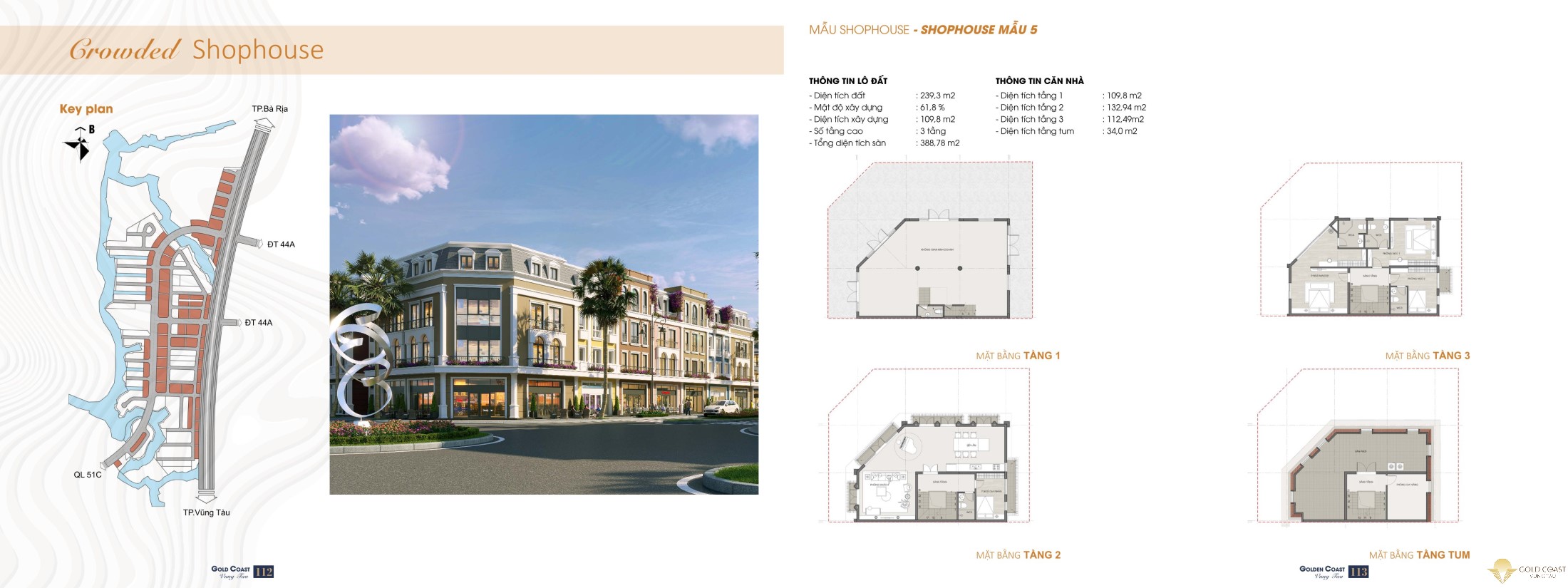 Thiết kế Shophouse Gold Coast Vũng Tàu - Mẫu 5