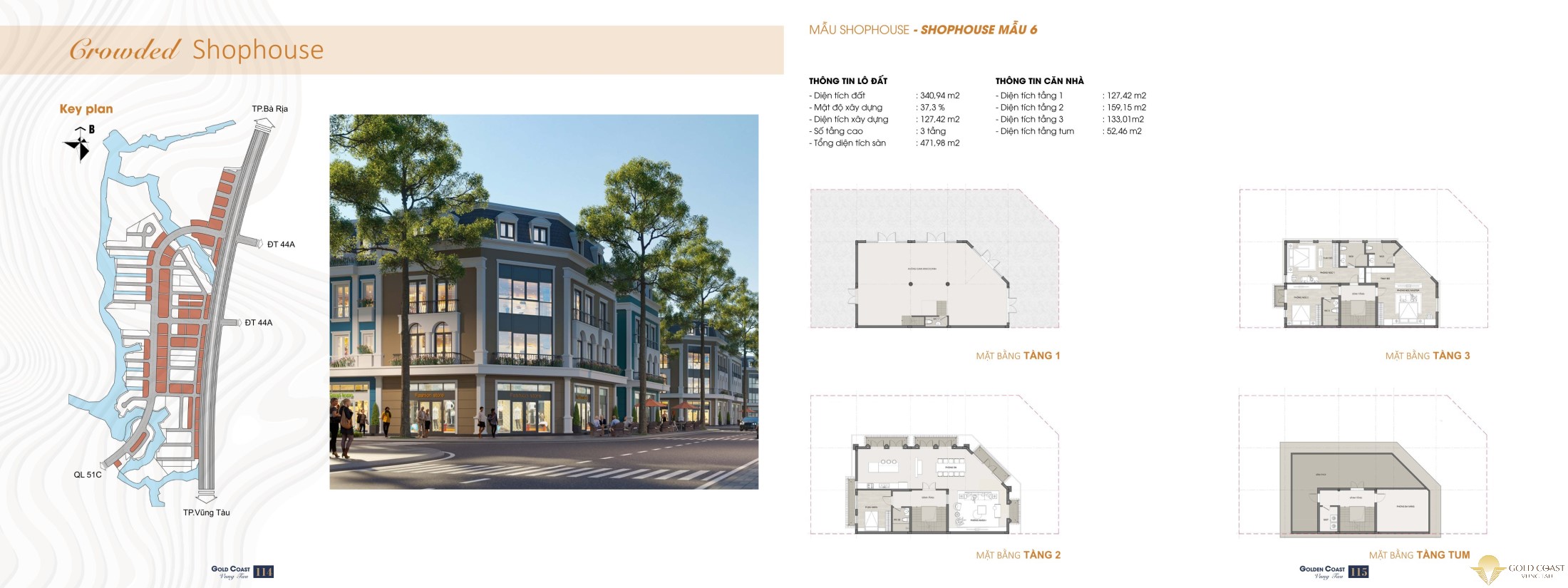 Thiết kế Shophouse Gold Coast Vũng Tàu - Mẫu 6