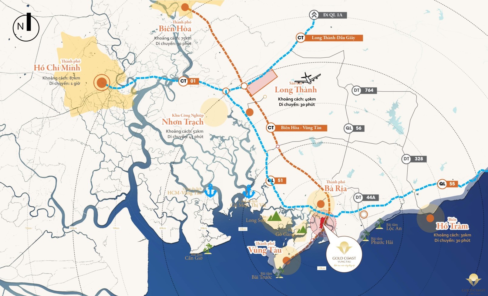 Vị trí dự án Gold Coast Vũng Tàu đắc địa Bà Rịa Vũng Tàu